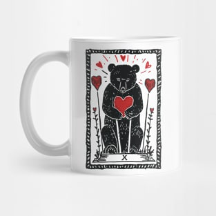 Tarot card with bear and hearts Mug